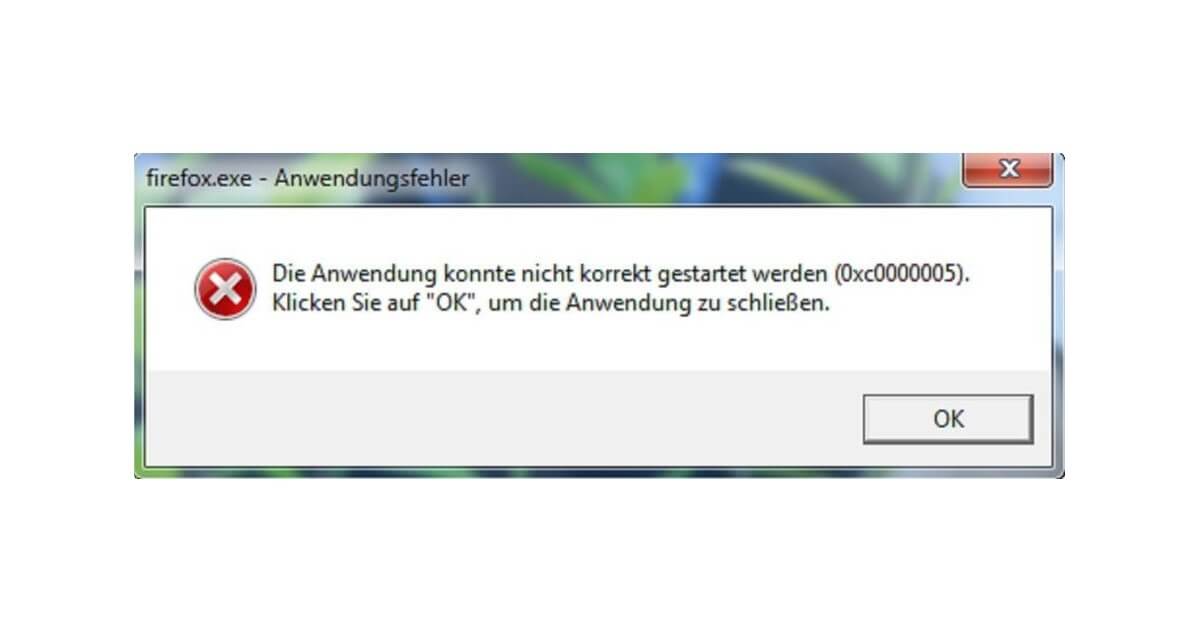 Die Anwendung konnte nicht korrekt gestartet werden (0xc0000005)