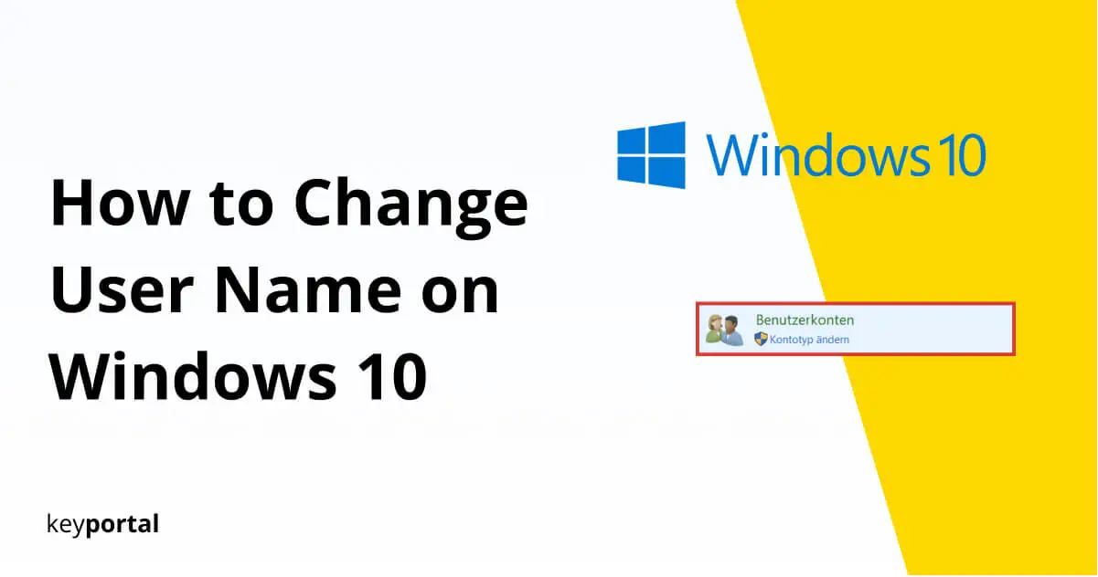 how to change user name Windows 10
