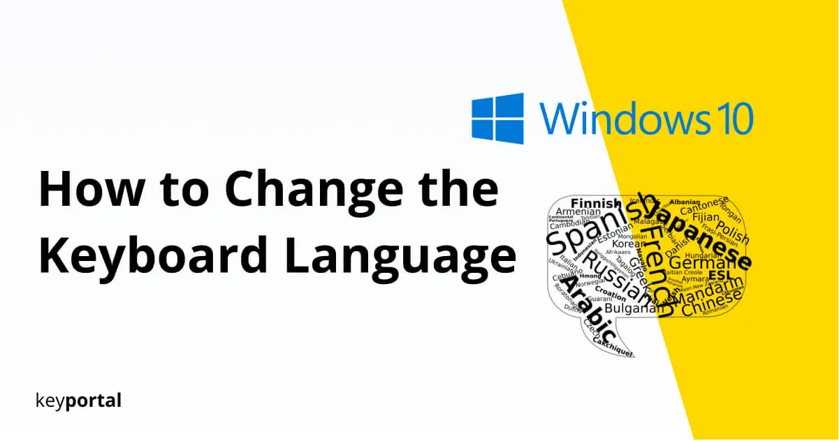 how to change the keyboard language in Windows 10