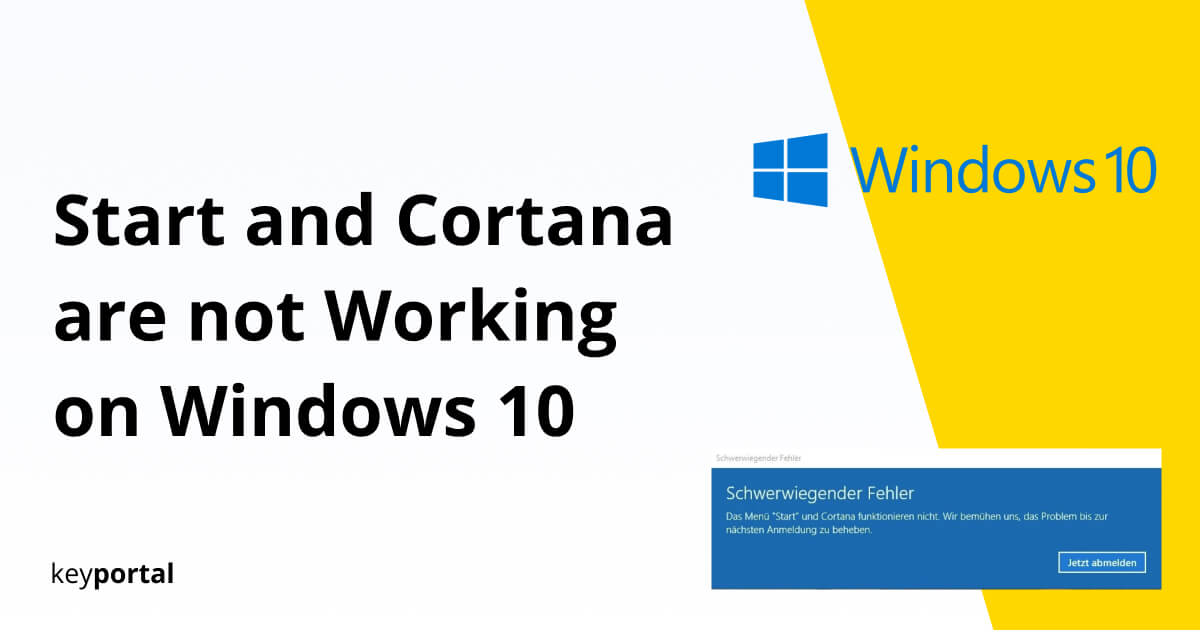 how to fix start and cortana not working windows 10