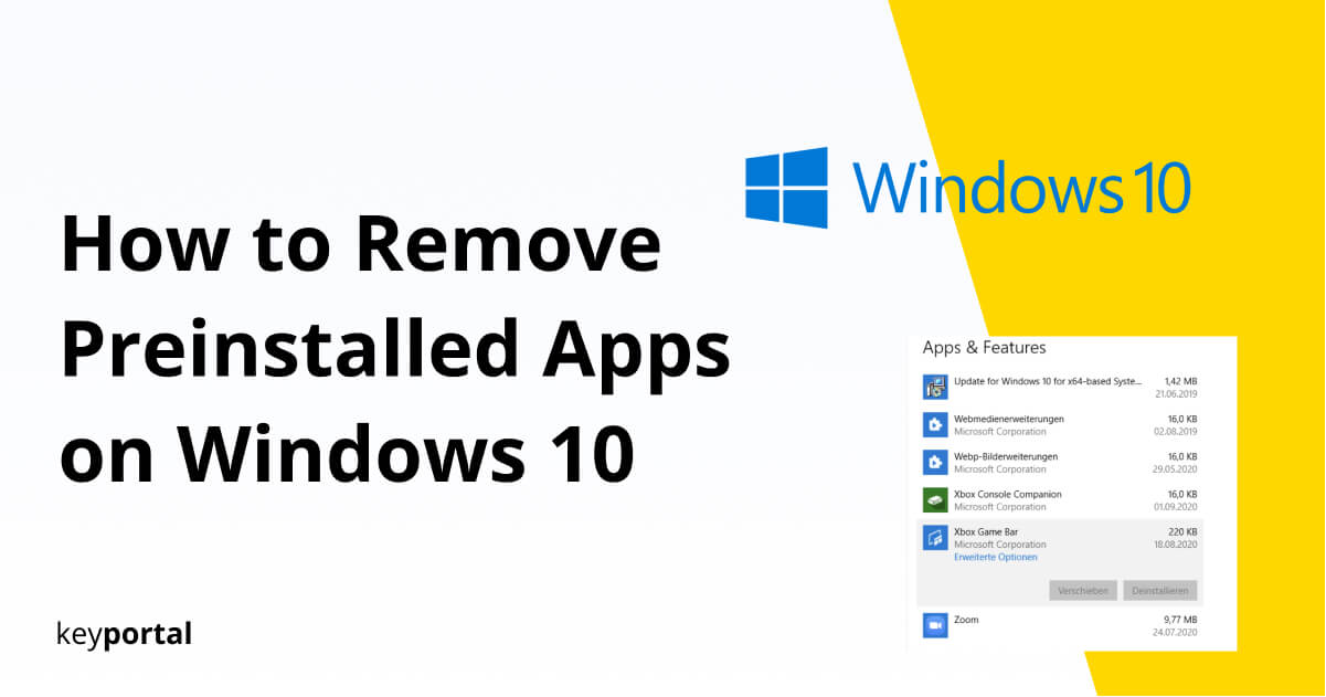 how to remove preinstalled apps on windows 10