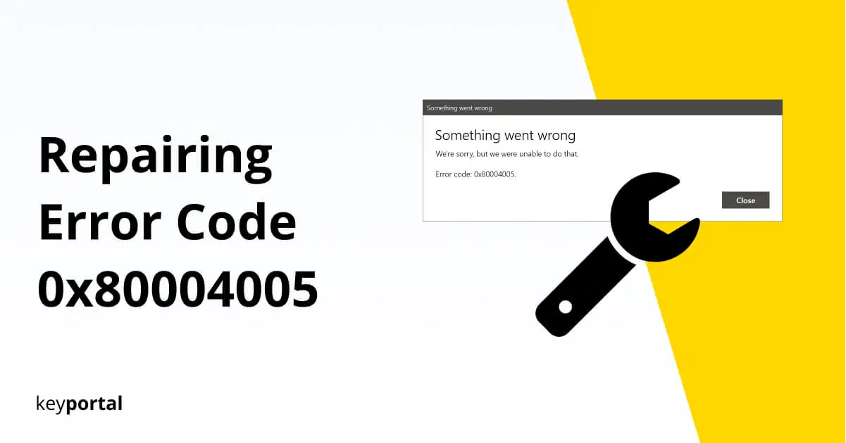 Error Code 0x80004005